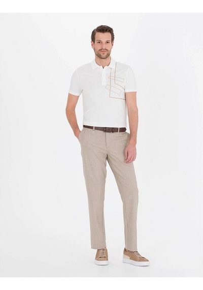 Pierre Cardin Slim Fit Baskılı Polo Yaka Erkek Tişört Renkli