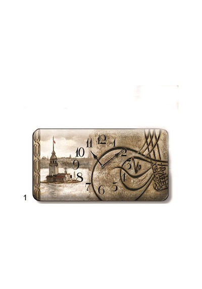 Time Gold Sardunya Duvar Saati Tuğra Kız Kulesi Altın