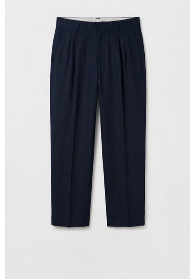 Antioch Keten Karışımlı Erkek Baggy Pantolon Lacivert