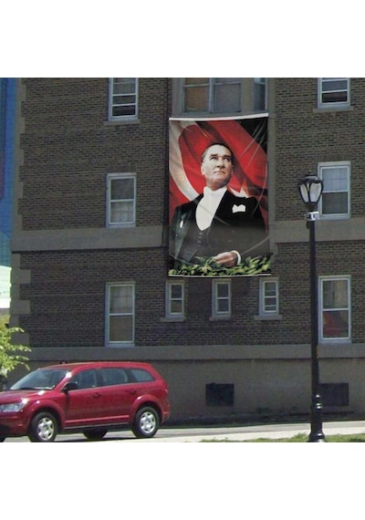 Ay Yıldızlı Sivil Mustafa Kemal Atatürk Poster Cephebayrak- 3x4,5 Metre 1