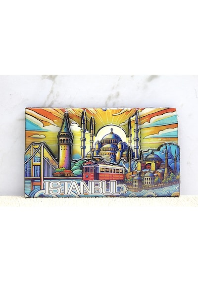 Ahşap İstanbul Temalı Magnet 45608836