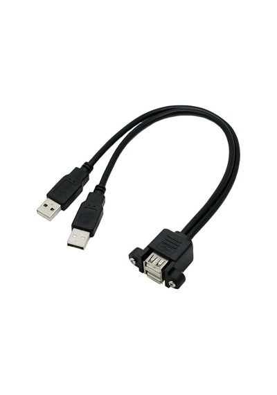 Erkek-Dişi Çift USB 2.0 Tip A Panel Montajlı Uzatma Kablosu