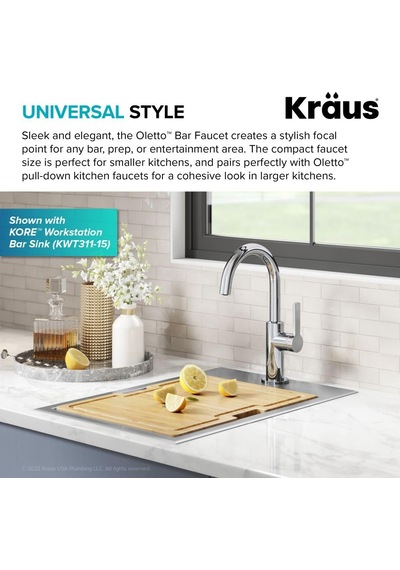 Kraus Oletto Tek Saplı Mutfak Bar Bataryası Krom Kpf-2822ch 30.000 Mah