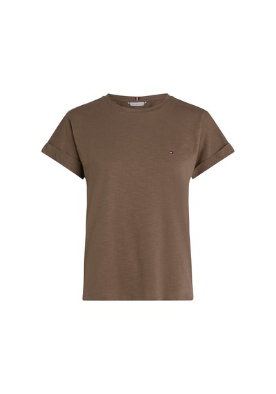 Tommy Hilfiger Slub Mdrn C-nk Ss T-shırt Kadın Kahverengi T-shirt - Ww0ww45747