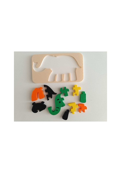 3-6 Yaş Eğitici 3d Puzzle Fil Çocuk Yapboz Zeka Geliştirici Oyuncak Renkli Parça Montessori Oyunu
