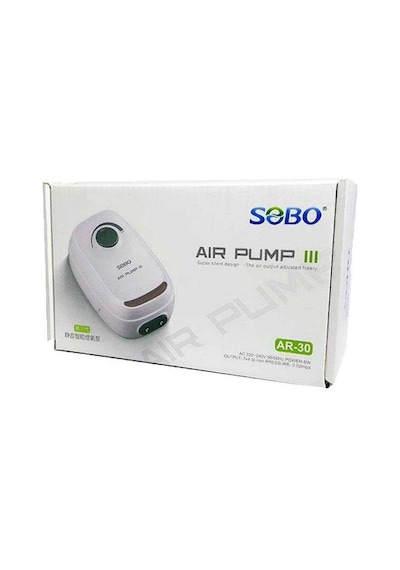 Sobo Ar-30 Ayarlanabilir Sessiz Çift Çıkışlı Akvaryum Hava Motoru 6w 2x4.5 L/dk