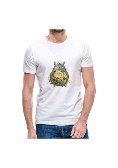 My Neighbor Komşum Totoro Baskılı Beyaz Erkek Tshirt (531000455)
