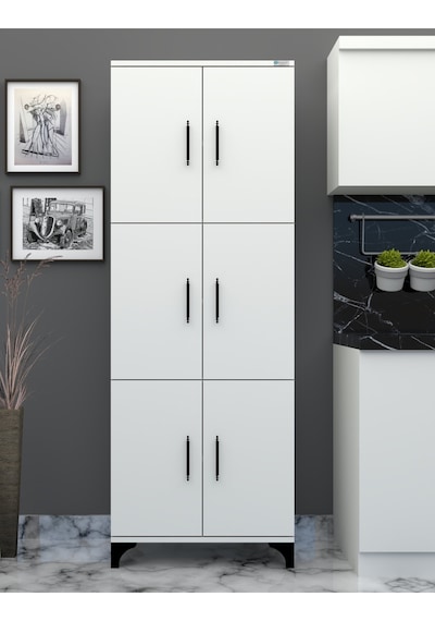 % 100 Mdflam 6 Kapaklı- Frenli- Çok Amaçlı Kiler, Banyo, Ayakkabılık, Balkon Dolap- Beyaz Parlak % 100 Mdflam 6 Kapaklı- Frenli- Çok Amaçlı Kiler, Banyo, Ayakkabılık, Balkon Dolap- Beyaz Parlak