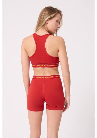 Athleshorts Yüksek Bel Kadın Uzun Boxer Şort-3275 Kırmızı