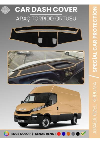 Iveco Daıly 2014-2019 Torpido Örtüsü Panel Torpido Koruma Araca Özel Tam Uyum Kaymaz Kolay Montaj - 692 Stiloto