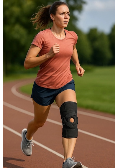 Ayarlanabilir Patella Destekli Ligamentli Menüsküs Çapraz Bağ Koruma Spor Koşu İçin Silikonlu Dizlik Siyah