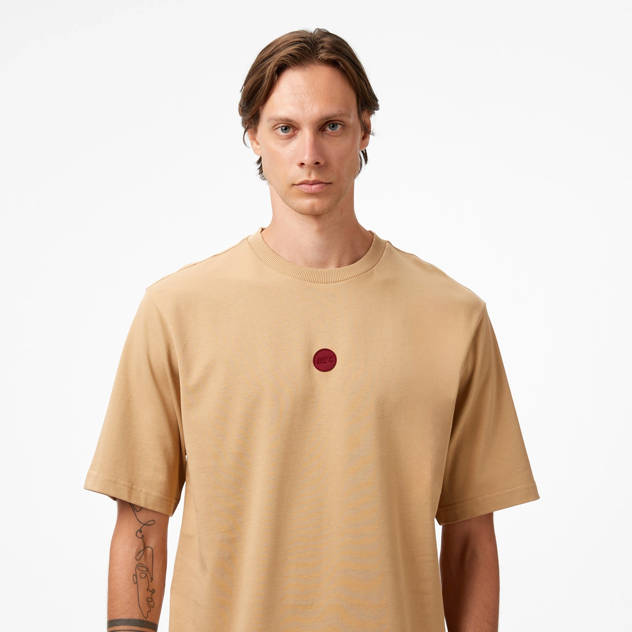United4 Unıted4 Classic Erkek Kahverengi T-shirt Fake Kahverengi