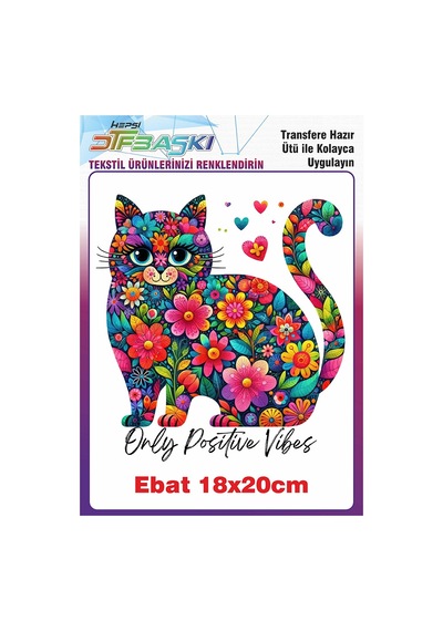 Kedi Ütü İle Yapışan Tekstil Baskısı 2885