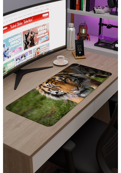Karadeniz Kaplanı Kaymaz Dikişli Kauçuk Oyuncu Mousepad V4 - 70x30 Xl Gaming Mouse Pad Fare Altlığı