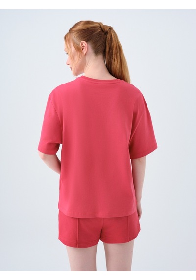 Oversize Kadın Tshirt K.kol Kırmızı