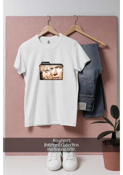 Oversize Prison Break Tasarımlı Unisex T-shirt Beyaz