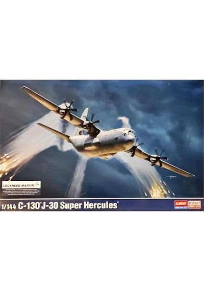 Academy 12631 1/144 C-130j-30 Super Hercules Askeri Nakliye Uçağı, Plastik Model Kiti-59166
