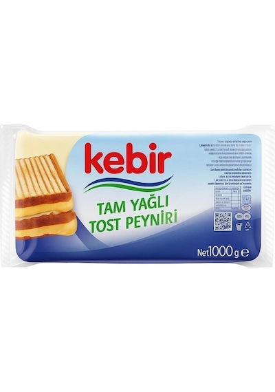 Kebir Tam Yağlı Taze Tost Kaşar Peyniri 1 Kg - Mükemmel Eriyen Doğal Lezzet