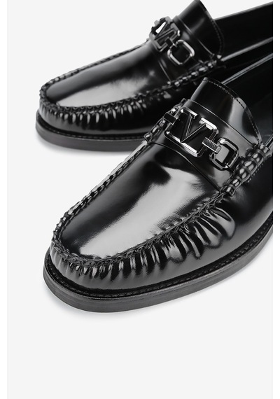 Lofer Erkek Açma Deri Metal Tokalı Klasik Loafer Siyah
