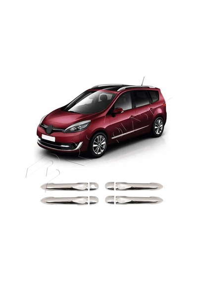 Renault Scenic-grand Scenic 3 Uyumlu 2010 Ve Üzeri Krom Kapı Kolu 4 Kapı Anahtar Delikli Paslanmaz Çelik