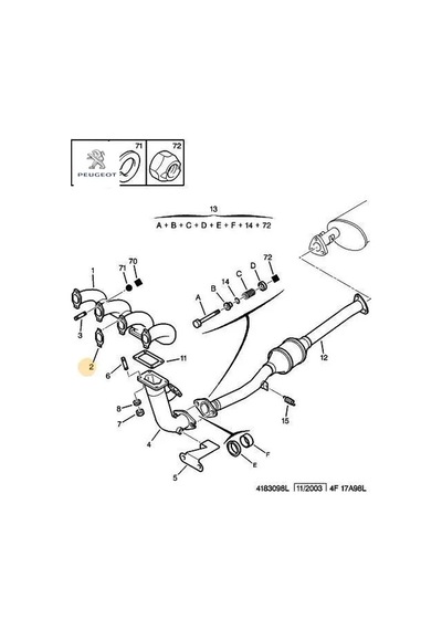 Egzoz Manifold Contası Boxer S-2800 /0349.h5 Peugeot 0349.h5
