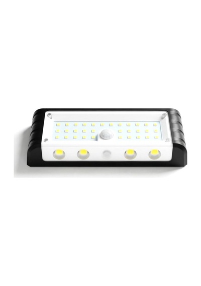 Panter Solar Hareket Sensörlü Led Duvar Lambası 3w 44 Smd Beyaz + 4 Gün Işığı Led, 300 Lümen, Ip65 Su Geçirmez, 3 Modlu Güneş Enerjili Aplik, Balkon Ve Bahçe Aydınlatması