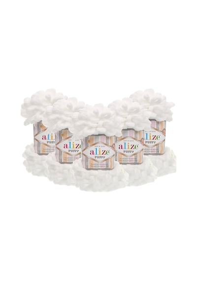 5 Adet Puffy 5-pack - 55 White - 100 Gr.9 Mt.finger Braid String