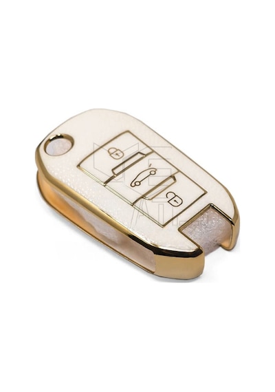 Lüx Peugeot 208 308 508 2008 3008 5008 Rifter Anahtar Kılıfı Beyaz Gold Altın Renk