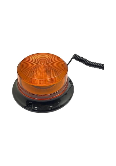 12v-110v Çakar Lamba Ledli 5 Fonksiyonlu Mıknatıslı Çakmak Fişli Turuncu Alçak Tip 147 70 Mm E9