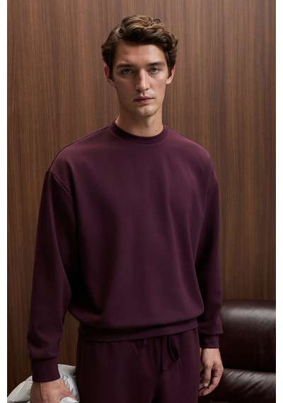 Grimelange Vıento Erkek Bisiklet Yaka Uzun Kollu Regular Fit Bordo Sweatshirt Bordo
