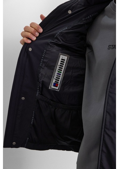 Back And Bond Siyah Relaxed Fit Puffer Jacket Çok Renkli