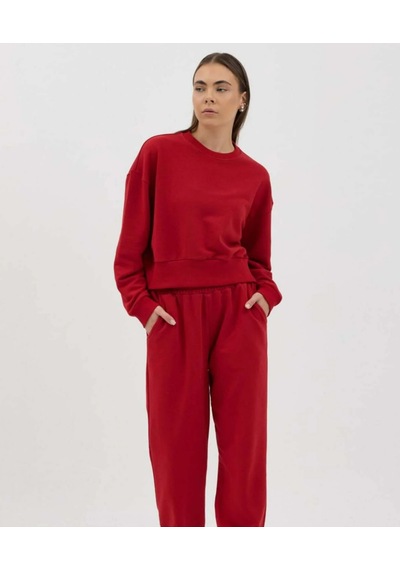 Buly Cozy Beli Lastikli Jogger Eşofman Altı Kırmızı