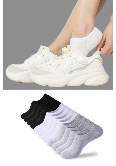 Ozzy Socks 12 Çift Kadın Karışık Renkli Bambu Görünmez Sneaker Spor Ayakkabı Çorabı Siyah-beyaz-gri Ozzy Socks 12 Çift Kadın Karışık Renkli Bambu Görünmez Sneaker Spor Ayakkabı Çorabı Siyah-beyaz-gri