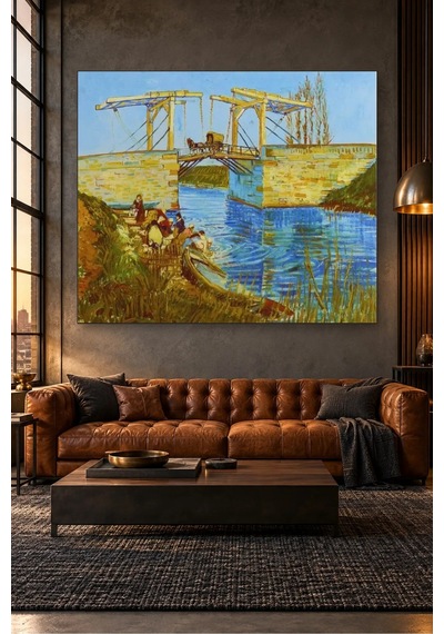 Fida Van Gogh Arles Langlois Köprüsü Ve Çamaşırcı Kadınlar Canvas Tablo Çok Renkli