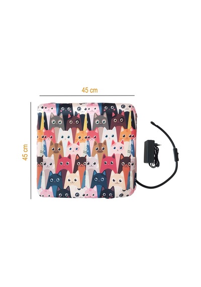 Kedi Minderi Isıtmalı Model 45x45cm 16v Adaptörlü