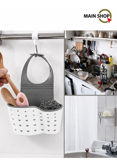 Mainshop 1 Adet Mutfak Sepeti Asılı Lavabo Mutfak Banyo Düzenleyici Depolama Rafı Sepet Süzgeç M-1889 Çok Renkli