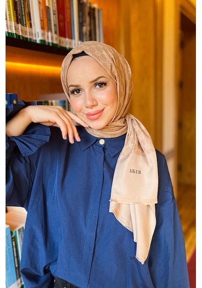 Aker Elegance Monogram Şal 983 Bej