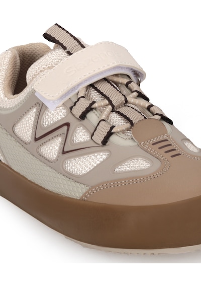 Slazenger Kobalt I Unisex Çocuk Cırt Cırtlı Bej / Kahve Günlük Spor Ayakkabısı Bej - Kahverengi