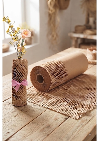 Premium Petek Dolgu Ambalaj Kağıdı 50 Cm X 50 Metre Esnek Paketleme Ve Koruyucu Ambalaj Kağıdı