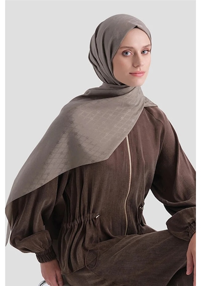 Armine Elegance Pamuk - İpek Şal Ap3001 Açık Kahverengi