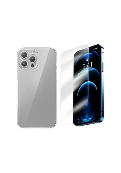 Baseus Apple İphone Uyumlu 15 Pro Corning Serisi Silikon Kılıf + Tempered Ekran Koruyucu Set- 5775