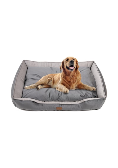 Büyük Boy Kedi Köpek Yatağı 105x80cm - Minderli - Gri