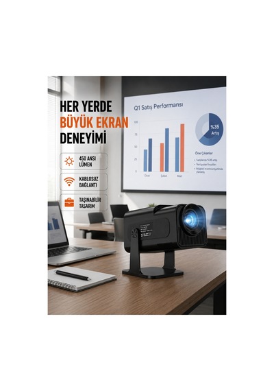 Wifi6 Ve Bluetooth 5.4 Destekli Led Projektör - Hcs350pro Yeni Nesil Renkli