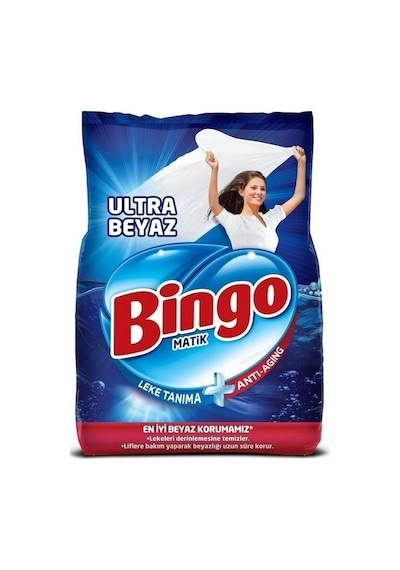 Bingo Matik Ultra Beyaz 4 Kg Ve Renkli Beyaz 4 Kg Toz Çamaşır Deterjanı 2 Li Set
