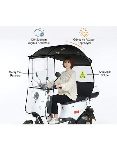 Scooter Motosiklet Yağmurluk Tente Çadır Kumaşı Şemsiye Gölgelik Branda
