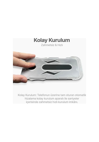 Apple İphone 16 Pro Uyumlu Ekran Koruyucu Tam Kaplayan Cam Darbe Emici Esd Anti Statik