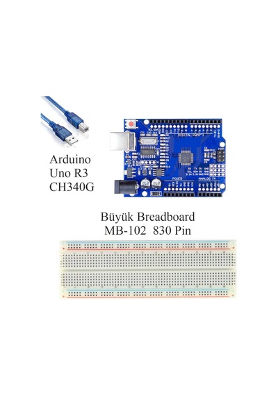 Arduino İle Uyumlu Öğreniyorum Seti - Uno R3 Ch340 Çip - 46 Çeşit 176 Parça - Robotik Kodlama Ve Elektronik Baş