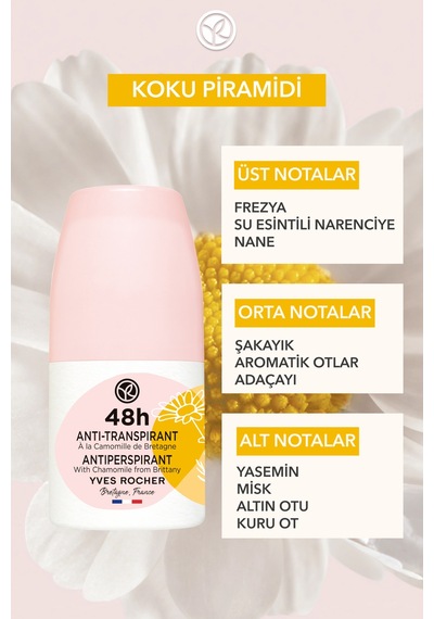 Yves Rocher Ter Önleyici 48 Saat Etkili Kadın Antiperspirant Roll-on- Organik Papatya-57834 50 Ml
