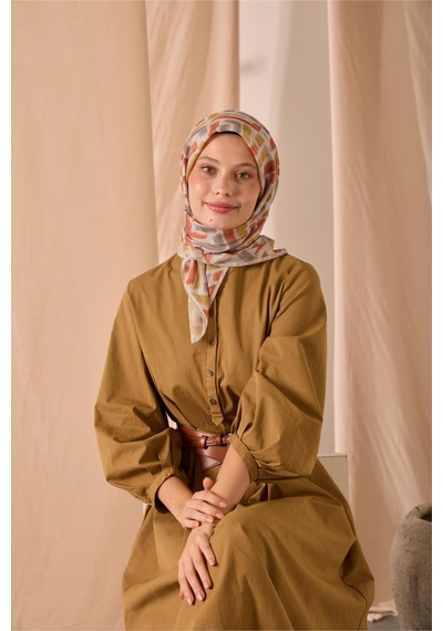 Silk Home Soft Eşarp 73096-28 Gümüş, Sinyal Turuncu, Hardal, Füme