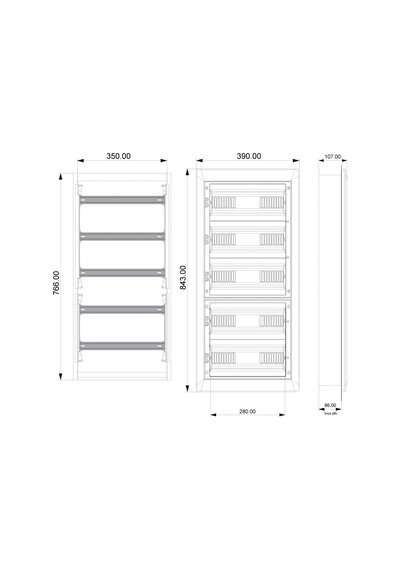 Yavuz Sigorta Kutusu 75li Sıva Altı Sigorta Kutusu Ip40 39 X 84.3 X 10.7 Cm Yptk 048-p21
